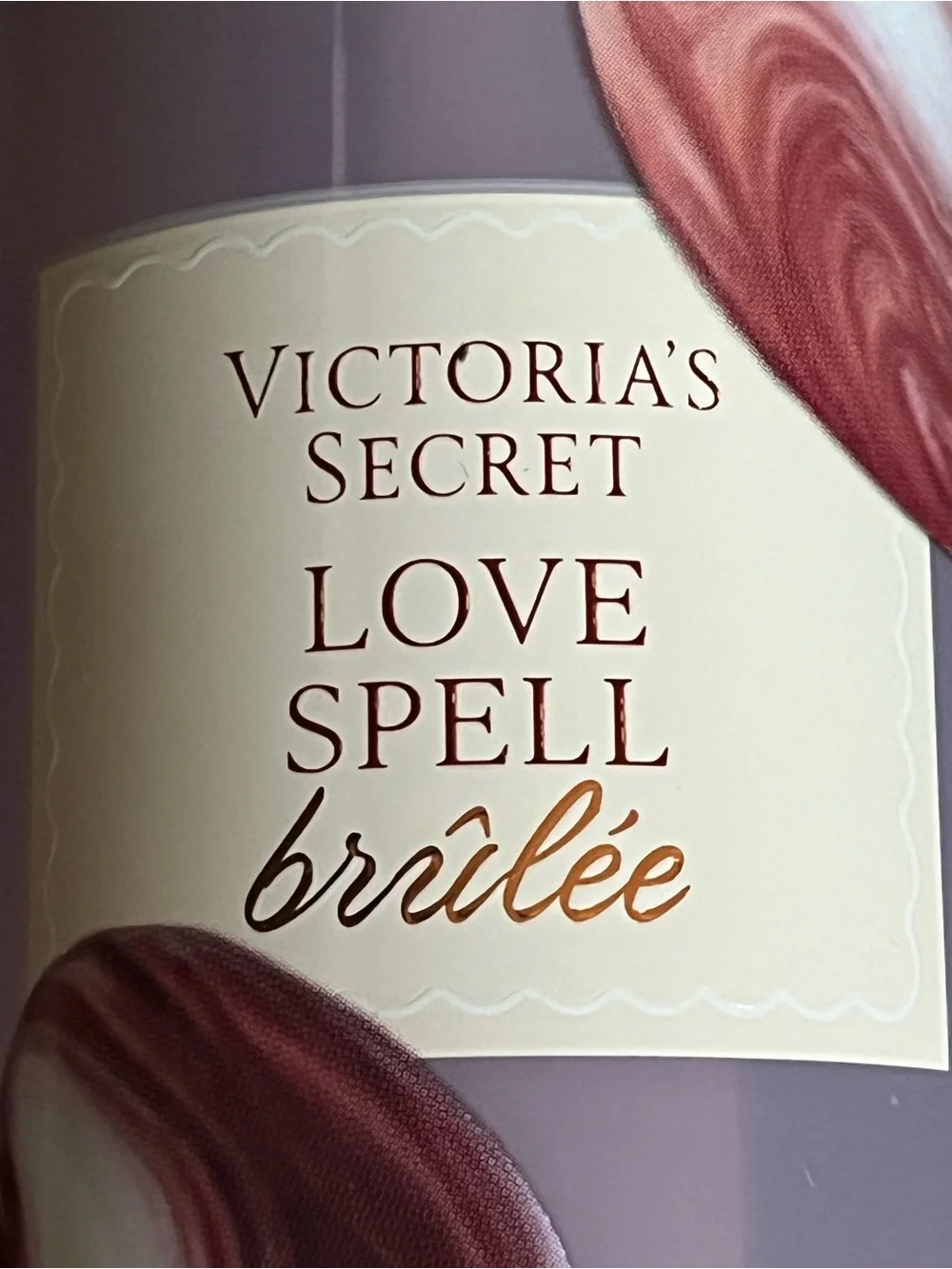 Victoria's Secret Love Spell Brûlée Fragrance Mist - Lavender Pink with Gold Cap